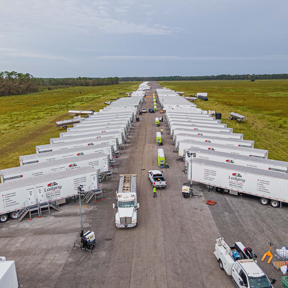 Lodging Solutions and Industrial Tents - Case Study Photo - Hurricane Idalia Recovery Project - MOBILE LODGING PHOTO