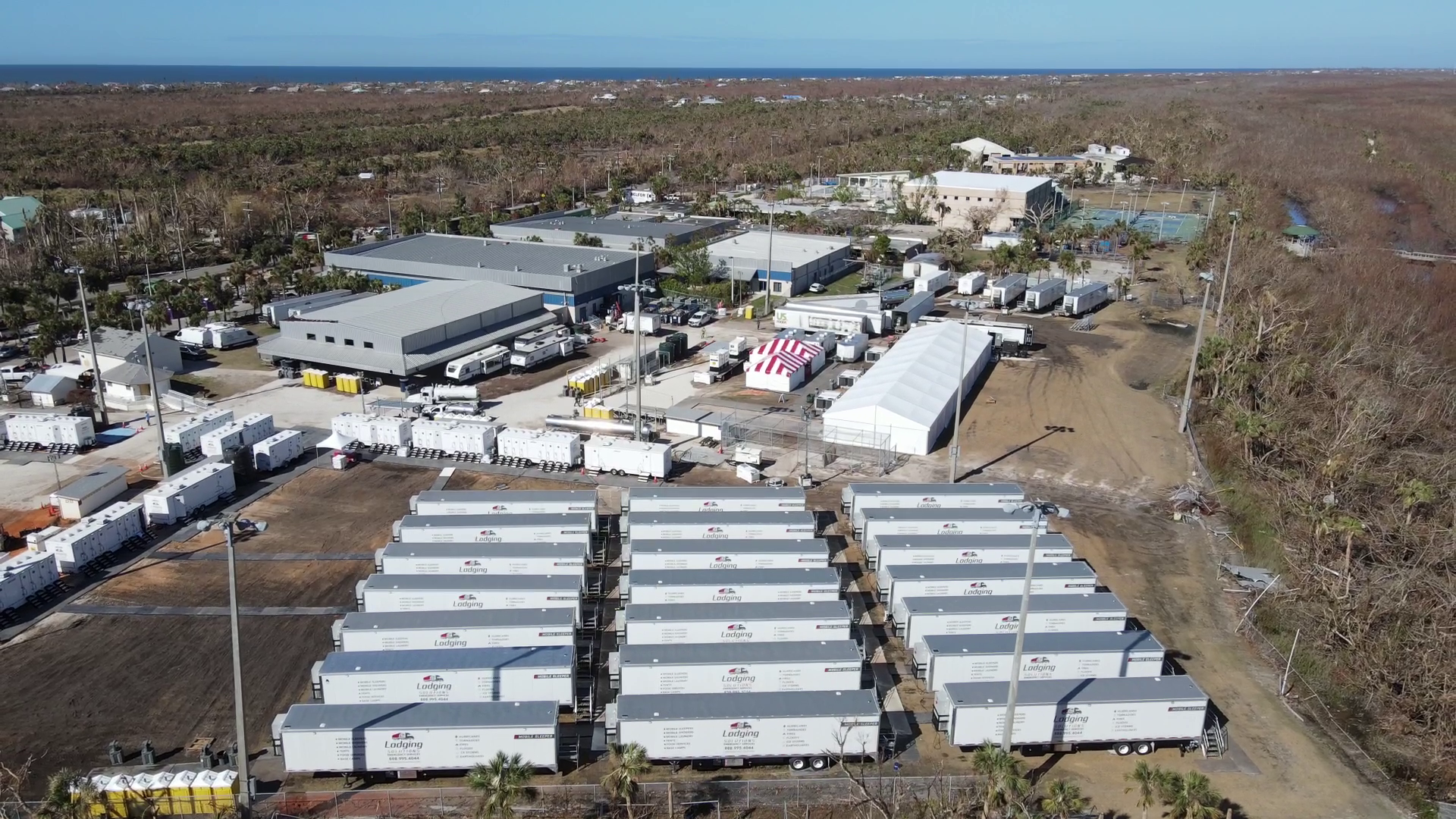 Lodging Solutions and Industrial Tents - Case Study Photo - Hurricane Ian Recovery Support Project - AFTER PHOTO
