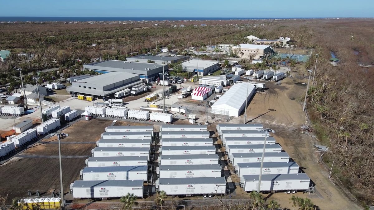 Lodging Solutions and Industrial Tents - Case Study Photo - Hurricane Ian Recovery Support Project - AFTER PHOTO